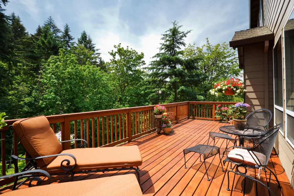 Cedar deck built by The Foothills Deck Company in the Hickory NC area