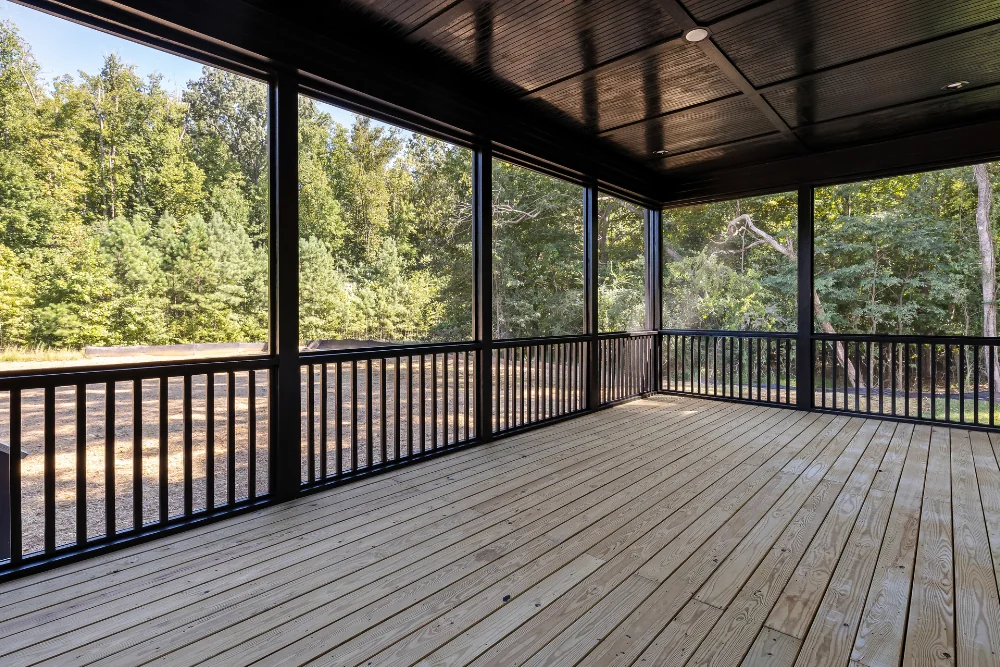 Screened-in porch with black frame — Catawba County NC