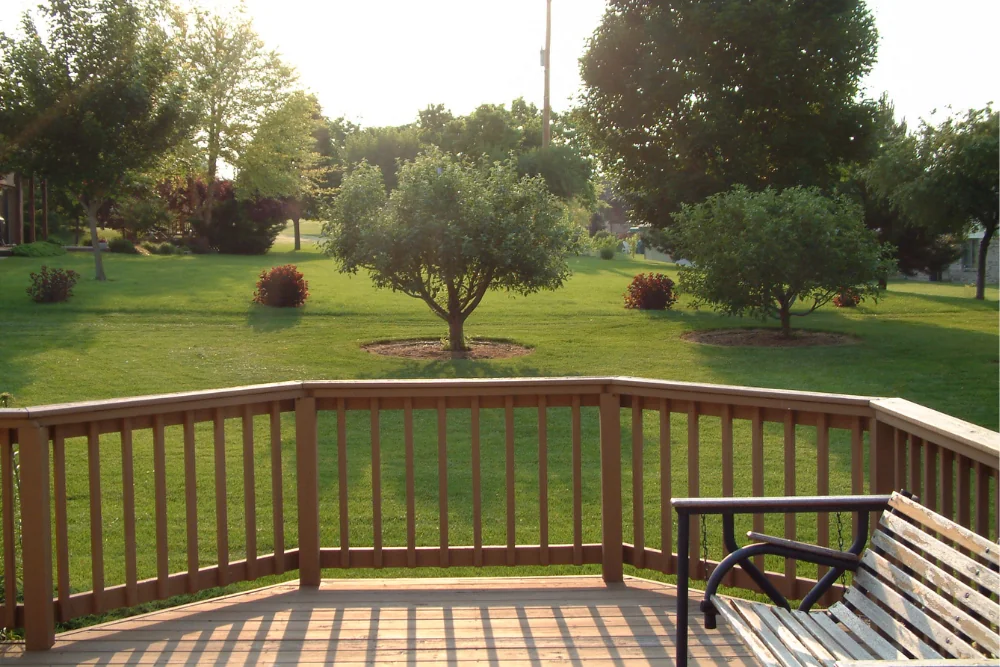 Wood deck at sunset — Alexander County NC